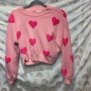 Simply Southern Pink Sweater with Heart Accents
